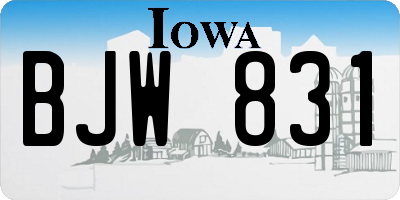 IA license plate BJW831