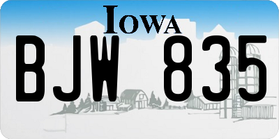 IA license plate BJW835