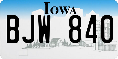 IA license plate BJW840