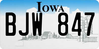 IA license plate BJW847