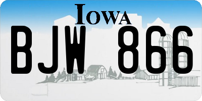 IA license plate BJW866