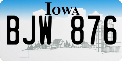 IA license plate BJW876