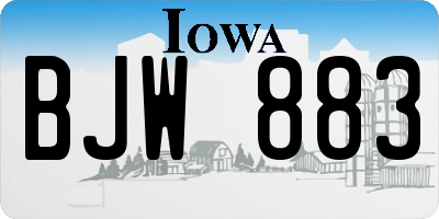 IA license plate BJW883