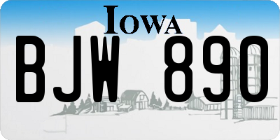 IA license plate BJW890