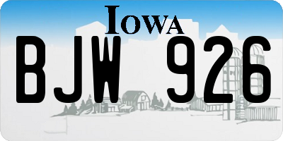 IA license plate BJW926