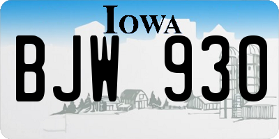 IA license plate BJW930