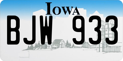 IA license plate BJW933