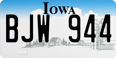 IA license plate BJW944