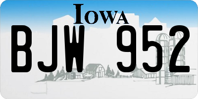 IA license plate BJW952