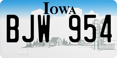 IA license plate BJW954
