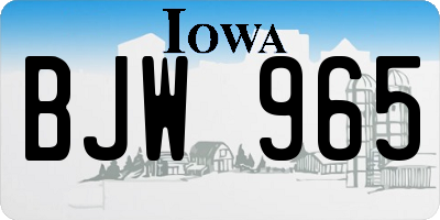 IA license plate BJW965