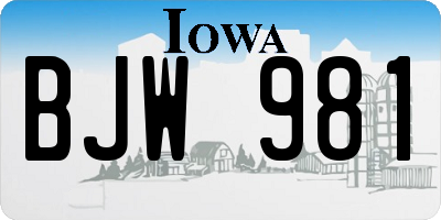 IA license plate BJW981