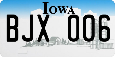 IA license plate BJX006