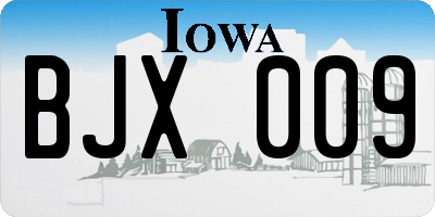 IA license plate BJX009