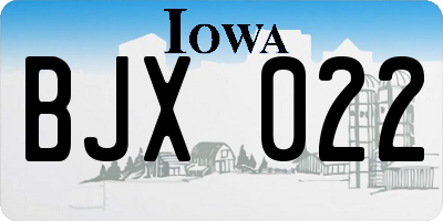 IA license plate BJX022
