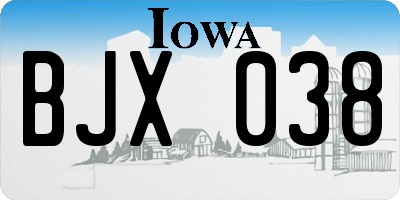 IA license plate BJX038