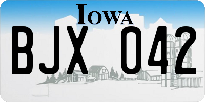 IA license plate BJX042