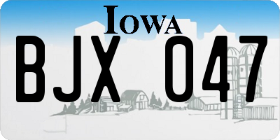 IA license plate BJX047