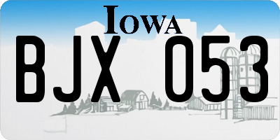IA license plate BJX053