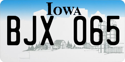 IA license plate BJX065