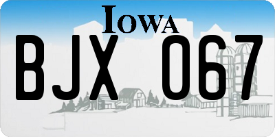 IA license plate BJX067
