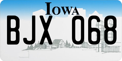 IA license plate BJX068