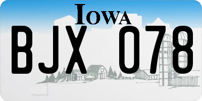 IA license plate BJX078