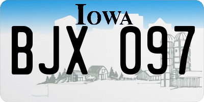 IA license plate BJX097
