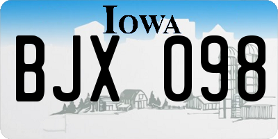 IA license plate BJX098