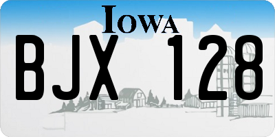 IA license plate BJX128