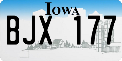 IA license plate BJX177