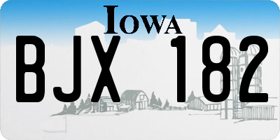 IA license plate BJX182