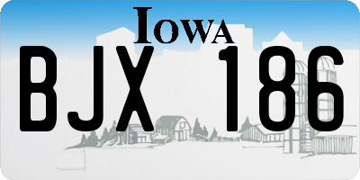IA license plate BJX186