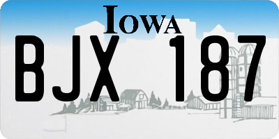 IA license plate BJX187