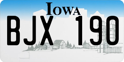 IA license plate BJX190