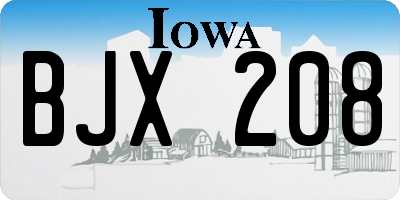 IA license plate BJX208
