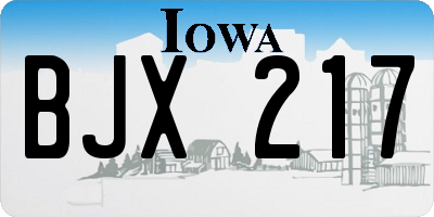 IA license plate BJX217