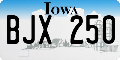 IA license plate BJX250