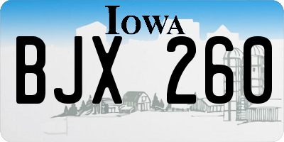 IA license plate BJX260
