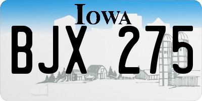 IA license plate BJX275