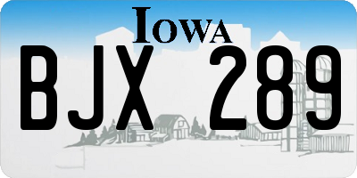 IA license plate BJX289