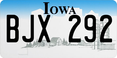 IA license plate BJX292