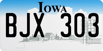 IA license plate BJX303