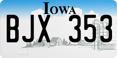 IA license plate BJX353