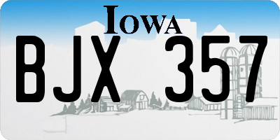 IA license plate BJX357