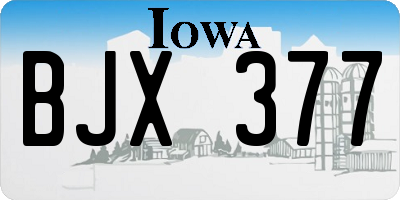 IA license plate BJX377