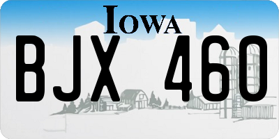 IA license plate BJX460