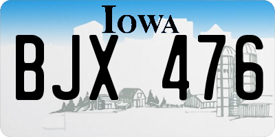 IA license plate BJX476