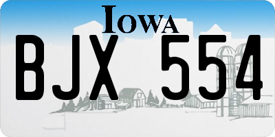 IA license plate BJX554