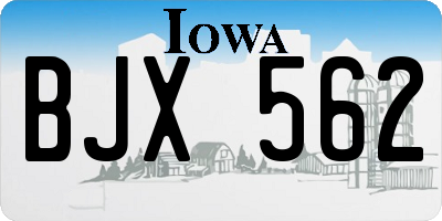 IA license plate BJX562